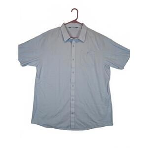 Travis Mathew Button Down Shirt Light Blue Short Sleeve Mens XXL 2XL